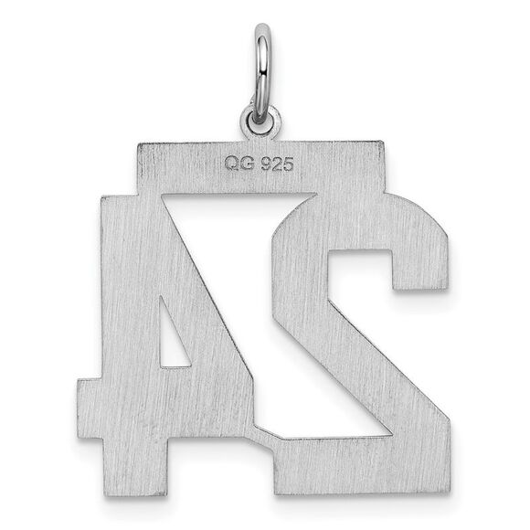 Sterling Silver, Jersey Collection, Large Number 24 Pendant